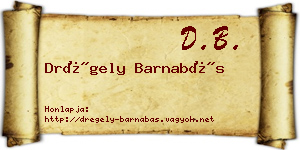Drégely Barnabás névjegykártya